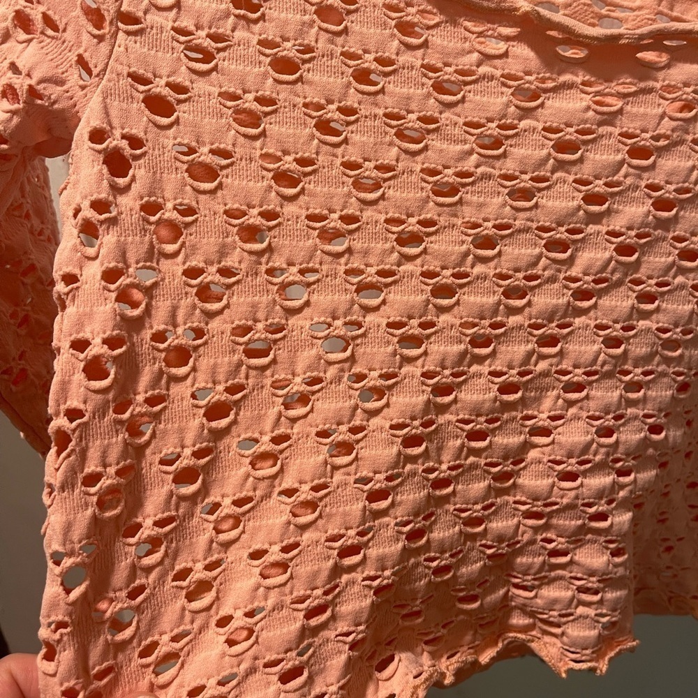 Free People Coral Lace Blouse - Picture 2 of 5